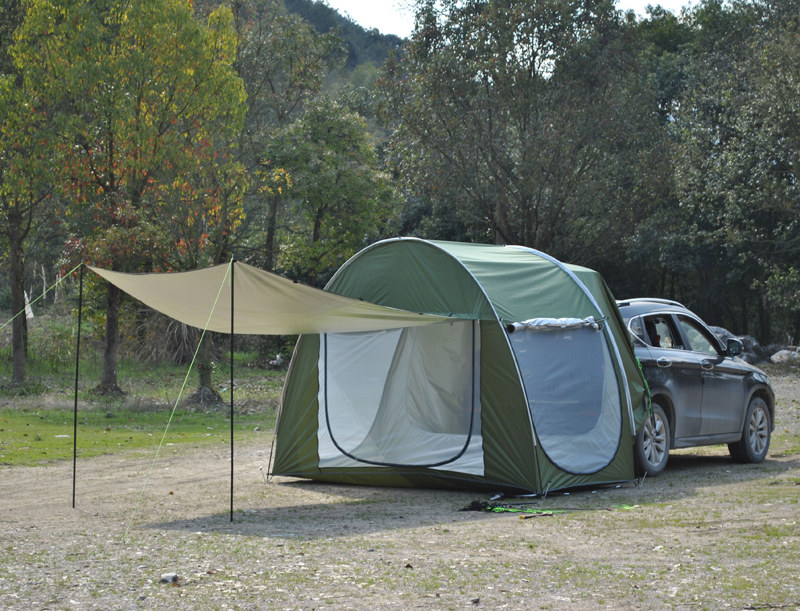 Cheap Goat Tents Upgraded Front Hall SUV Tent with Mesh Extension Canopy Rear Integrated Self driving Tour Car Tail Side Multi person Rain proof   